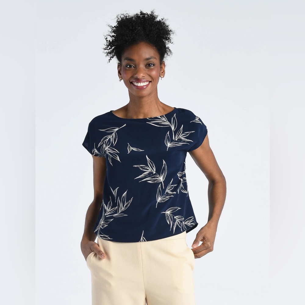 Of Mercer Bolton Top Navy / Ivory Floral M
